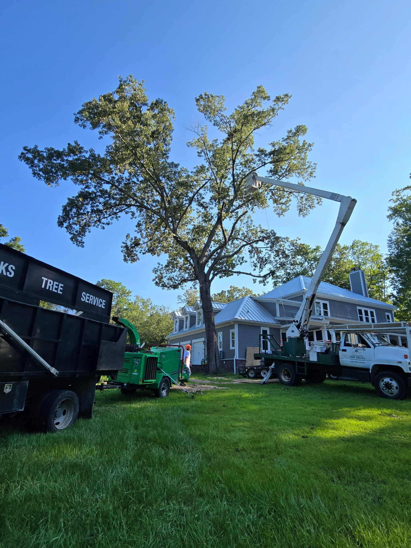 Chipper and crew on site — Stacks Tree Service, Summerville SC